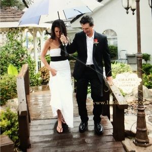 BCBG White Long Mermaid Dress Small